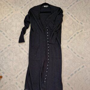 100% Merino Wool Zara Button Down Cardigan Size S Black/Gray Worn once